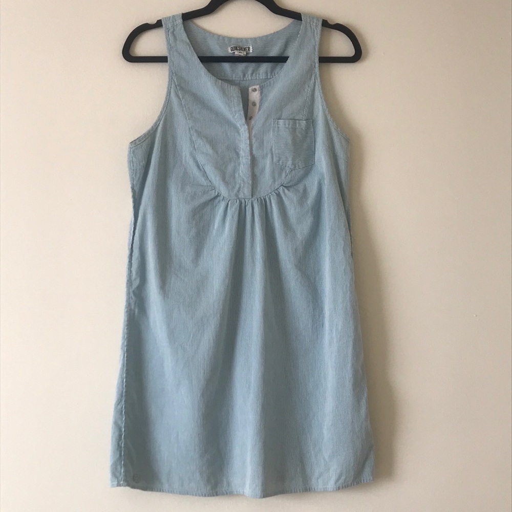 Quiksilver blue striped sleeveless dress